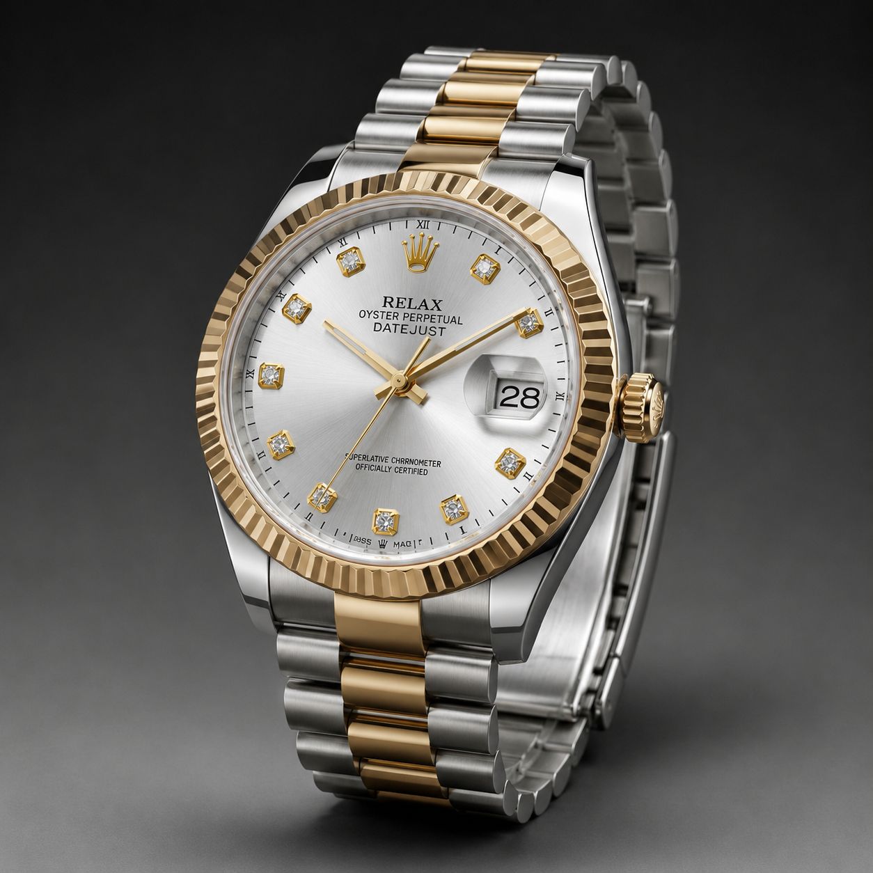 Luxury Two-Tone Men’s Watch – Gold & Silver Premium Design