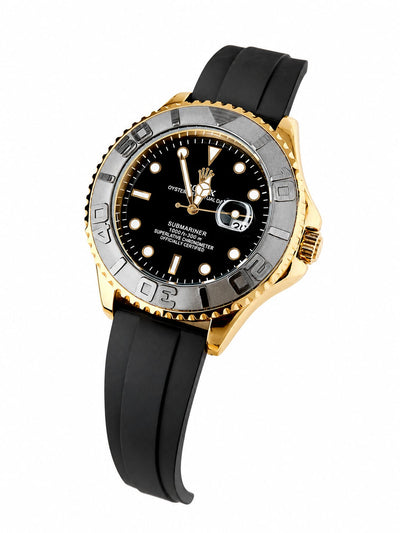 Men's Rolex Submariner Gold Black Water Resistant Watch