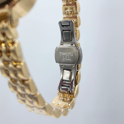 Women's Gold Octagonal Watch with Diamond Accents