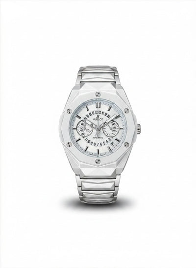 Diamond Cut Chain Watch replica white