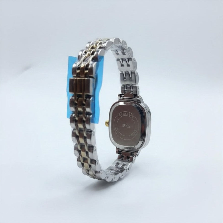 IEKE Women's Stainless Steel Watch Gold Silver Crystal Bezel
