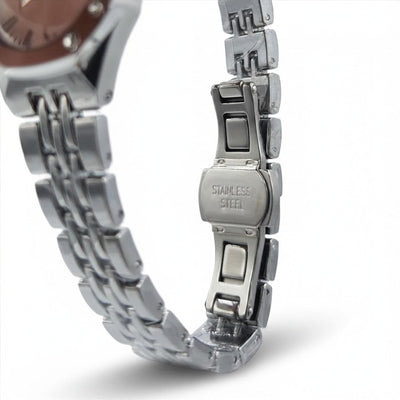 IEKE Women's Stainless Steel Watch Gold Silver Crystal Bezel