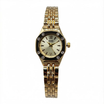 Women's Gold Octagonal Watch with Diamond Accents