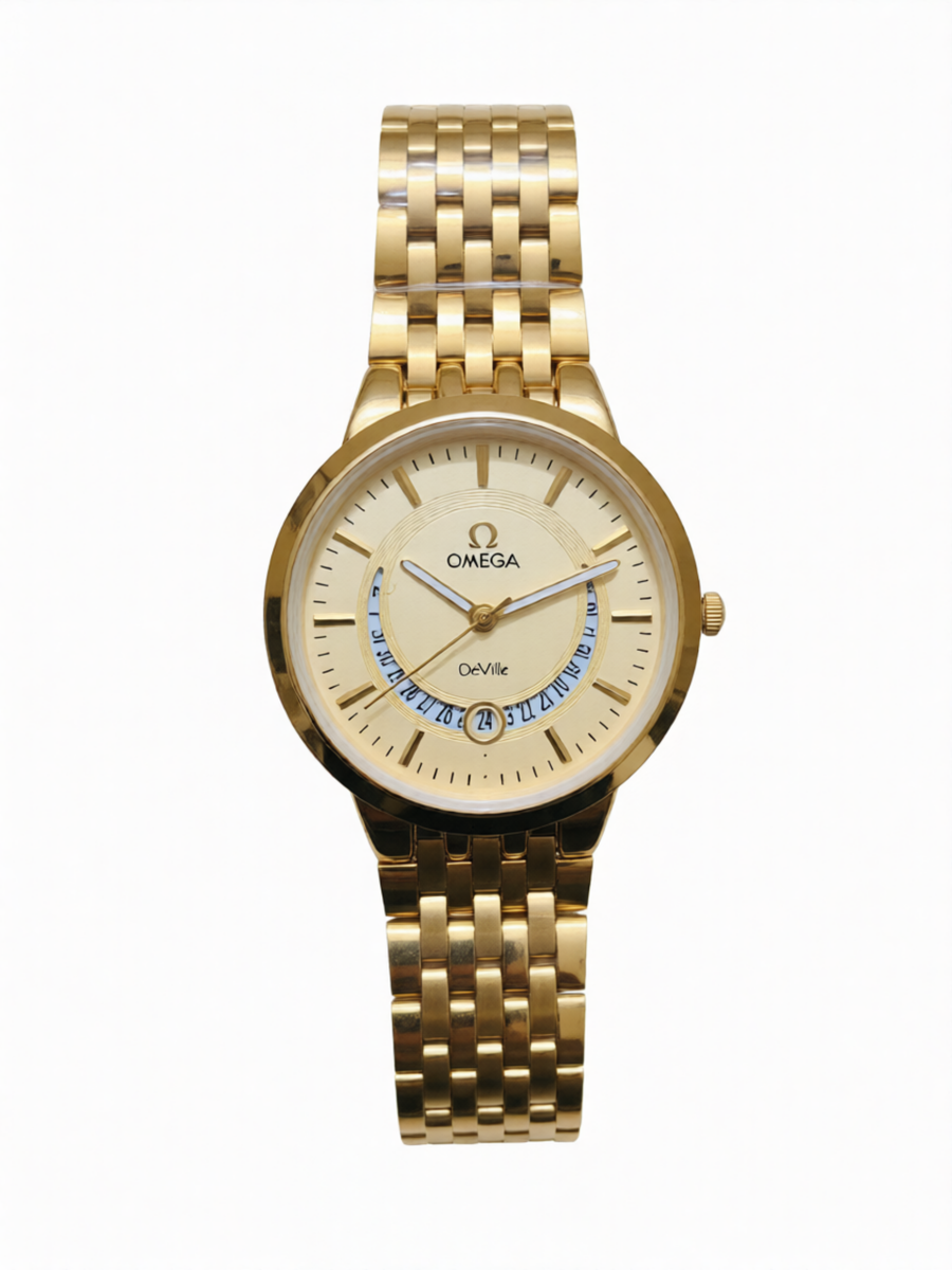 Golden Men's Watch with Stainless Steel Band 6cm